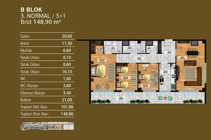 Perola Residence Kat Planları - 48