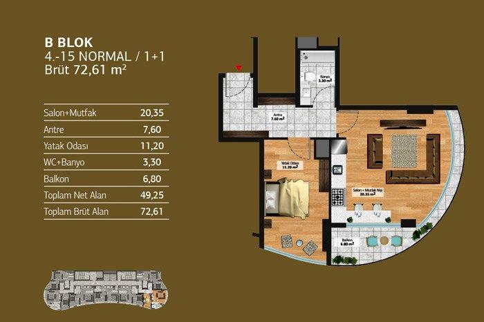 Perola Residence Kat Planları - 24