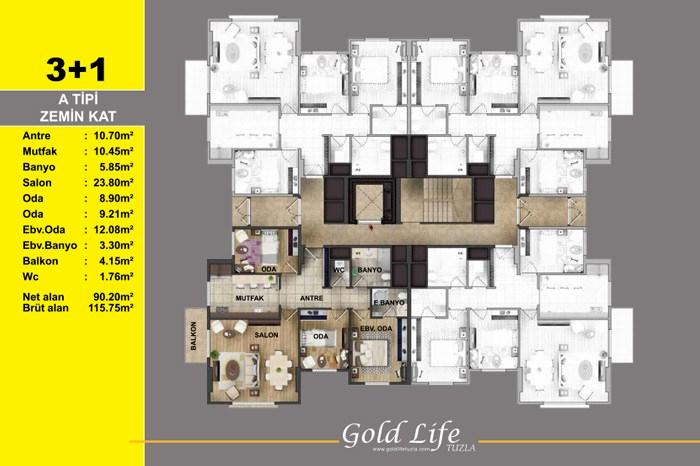 Gold Life Tuzla Kat Planları - 2