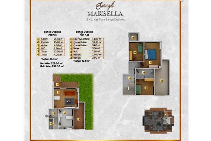 Saraylı Marbella Kat Planları - 13
