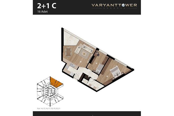 Varyant Tower Bornova Kat Planları - 11
