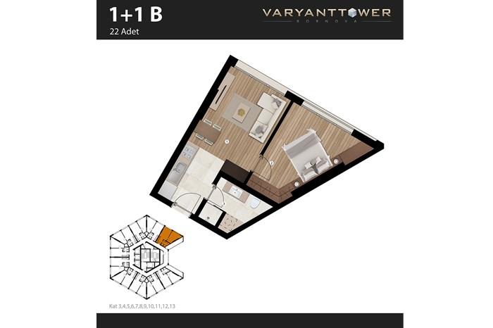 Varyant Tower Bornova Kat Planları - 8