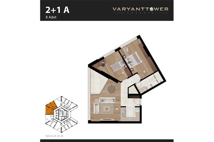 Varyant Tower Bornova Kat Planları - 9