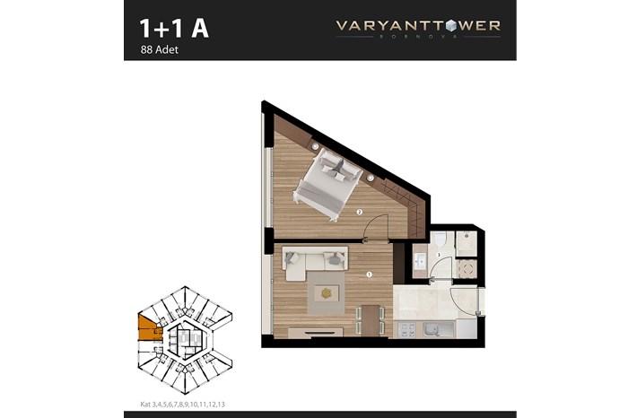 Varyant Tower Bornova Kat Planları - 7