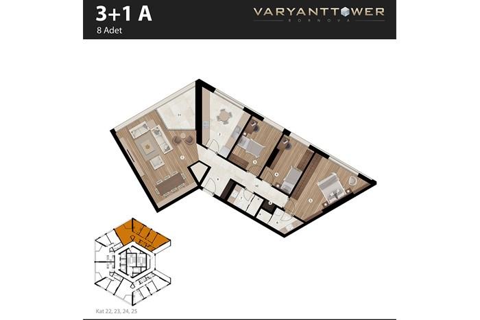 Varyant Tower Bornova Kat Planları - 12