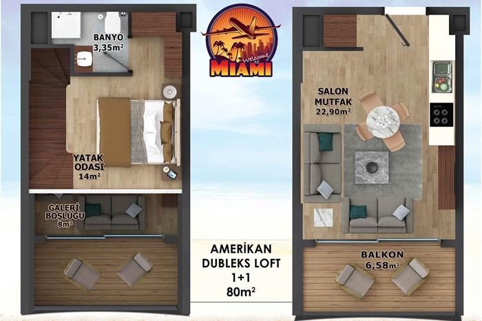 Dream Loft Miami Kat Planları - 3