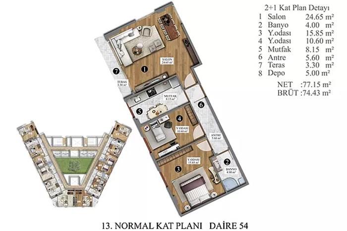 Selin Tower Kat Planları - 25