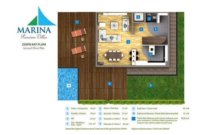 Marina Premium Villas Kat Planları - 2