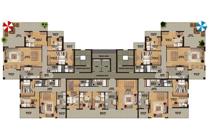 Yeni Kavala Evleri Kat Planları - 3