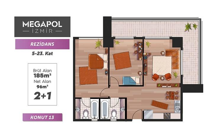 Megapol İzmir Kat Planları - 38