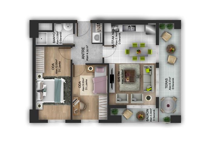 Bahçeşehir Suites Kat Planları - 30