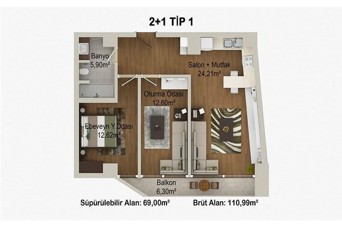 DNZ Residence Kat Planları - 15