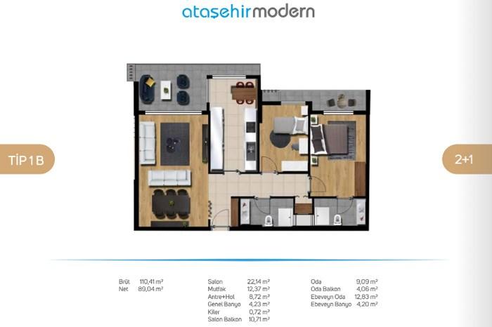 Ataşehir Modern İzmir Kat Planları - 3