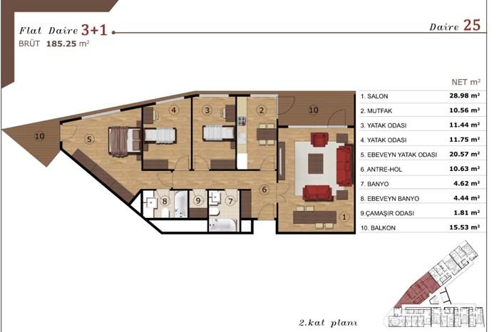 Livera Homes Kemerburgaz Kat Planları - 25