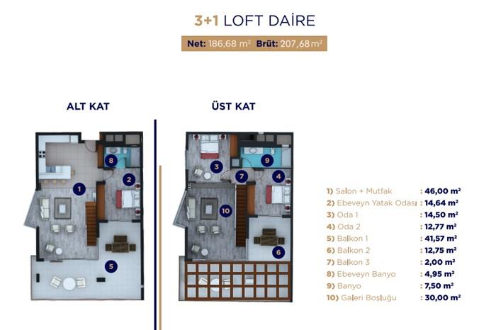 Sirius Loft Residence Kat Planları - 15