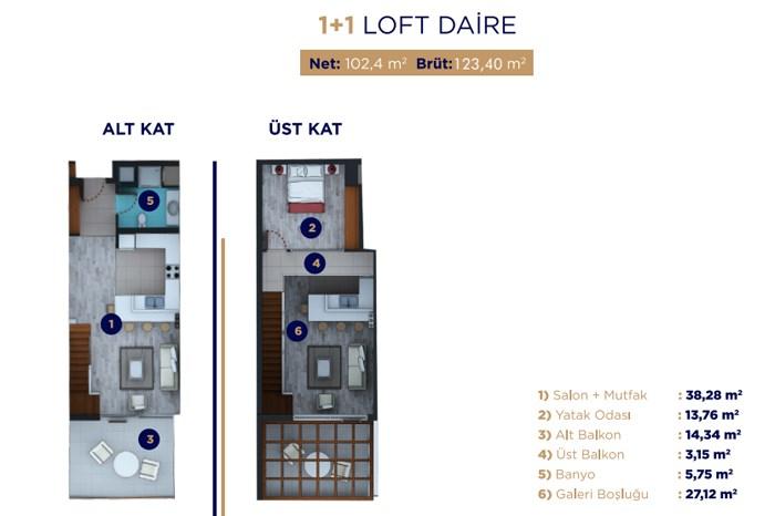 Sirius Loft Residence Kat Planları - 2