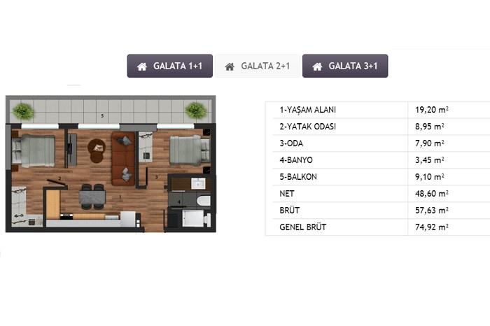 Galata Rezidans Kat Planları - 13